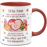 Tasse - Liebe Oma Dieses Weihnachten Bin Ich Noch in Mamas Bauch Du Wirst Schwangerschaft Verkünden Großmutter Werden Loading von Tassenbrennerei