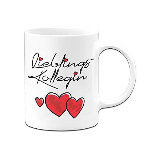 Tasse mit Spruch Lieblingskollegin - Bürotasse, Geschenk für die Beste Kollegin der Welt, Arbeitskollegin - Tassen mit Sprüchen (Weiß) von Tassenbrennerei