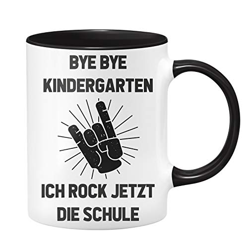 Tasse zur Einschulung - Bye Bye Kindergarten Ich Rock jetzt die Schule - Geschenke zur Einschulung - Einschulungsgeschenke von Tassenbrennerei