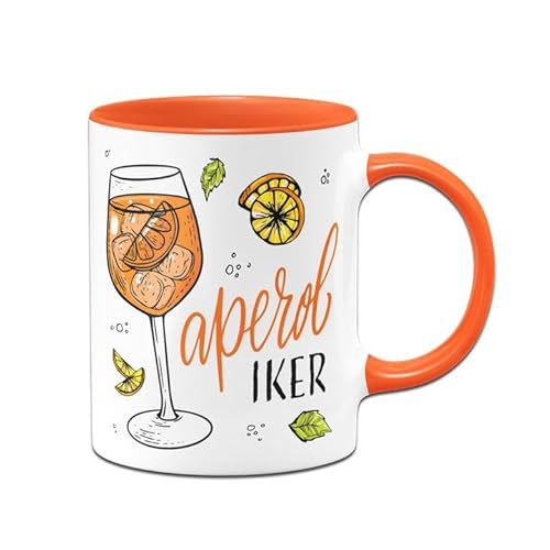 Tassenbrennerei Aperol Tasse - Aperoliker - Kaffeetasse lustig mit Spruch - Glas Aperol Geschenk für Freundin, Kollegin (Orange) von Tassenbrennerei