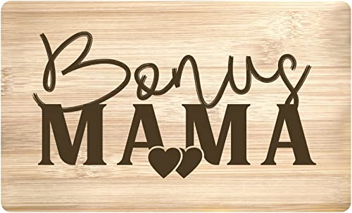 Tassenbrennerei Frühstücksbrettchen - Bonus Mama - Echtholz Made in Germany - Geschenk Motivbrettchen für Stiefmutter (Bonus Mama) von Tassenbrennerei