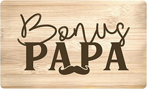 Tassenbrennerei Frühstücksbrettchen - Bonus Papa - Echtholz Made in Germany - Geschenk Motivbrettchen für Stiefvater (Bonus Papa) von Tassenbrennerei