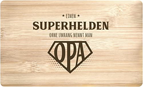 Tassenbrennerei Frühstücksbrettchen - Einen Superhelden ohne Umhang nennt man Opa - Echtholz Made in Germany - Geschenk lustig mit Spruch (Großvater) von Tassenbrennerei