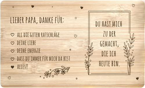 Tassenbrennerei Frühstücksbrettchen mit Spruch - Lieber Papa, danke für alles von Tochter - Echtholz Made in Germany - Geschenk für Vater (Papa - Tochter) von Tassenbrennerei