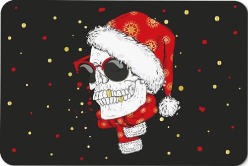 Tassenbrennerei Fußmatte - Weihnachtsmann Totenkopf - Türmatte mit Skull Weihnachtsmotiv - Weihnachten, Weihnachtsdeko von Tassenbrennerei