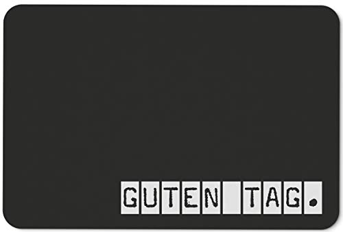 Tassenbrennerei Fußmatte mit Spruch Guten Tag - Türmatte Herzlich Willkommen für innen & außen waschbar - Deutsche Qualität von Tassenbrennerei