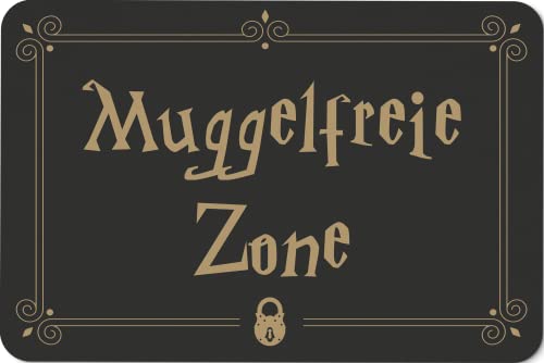 Tassenbrennerei Fußmatte mit Spruch Muggelfreie Zone - Türmatte für Fans der Zauberei und Fantasy - Muggel von Tassenbrennerei
