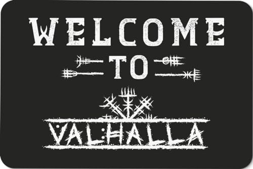 Tassenbrennerei Fußmatte mit Spruch - Welcome to Valhalla - Türmate innen Vikings - Wikinger von Tassenbrennerei