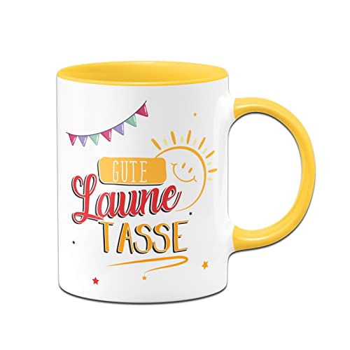 Tassenbrennerei Kaffeetasse mit Spruch - Gute Laune Tasse - Becher lustig als Geschenk für Kollegen, Kollegin (Gelb) von Tassenbrennerei