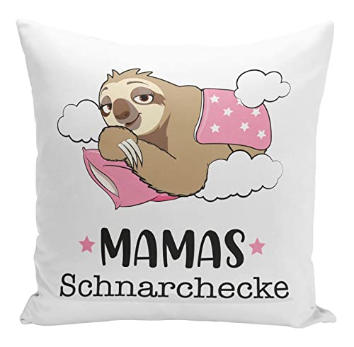 Tassenbrennerei Original Faultier Kissen Mamas Schnarchecke - inklusive Füllung - Qualität aus Deutschland & Waschbar - Geschenk Mutter lustig (Mama) von Tassenbrennerei