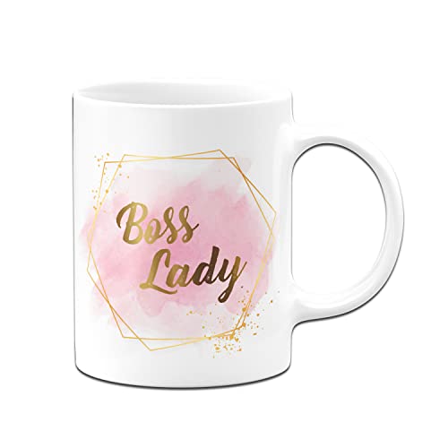Tassenbrennerei Original Tasse mit Spruch Boss Lady - Lady Boss Edition im Gold Design - Büro Kaffeetasse lustig für die Arbeit, Geschenk für Chefin, Kollegin (Weiß) von Tassenbrennerei