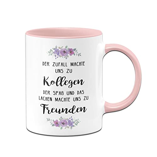 Tassenbrennerei Original Tasse mit Spruch Der Zufall machte uns zu Kollegen - Kaffeetasse als Geschenk für Kollegin (Rosa) von Tassenbrennerei