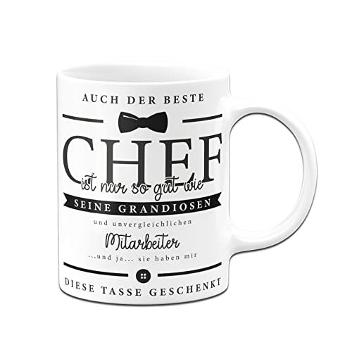 Tassenbrennerei Original Tasse mit Spruch Der beste Chef - Büro Kaffeetasse lustig Geschenk für Vorgesetzten, Arbeitgeber von Mitarbeiter (Weiß) von Tassenbrennerei