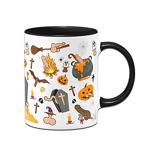 Tassenbrennerei Original - Tasse mit Spruch Halloween Penis - Lustige Kaffeetasse mit witzigen Grussel Penisen (Schwarz) von Tassenbrennerei