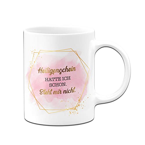 Tassenbrennerei Original Tasse mit Spruch Heiligenschein hatte ich schon Steht mir nicht - Lady Boss Edition im Gold Design - Büro Kaffeetasse lustig (Weiß) von Tassenbrennerei