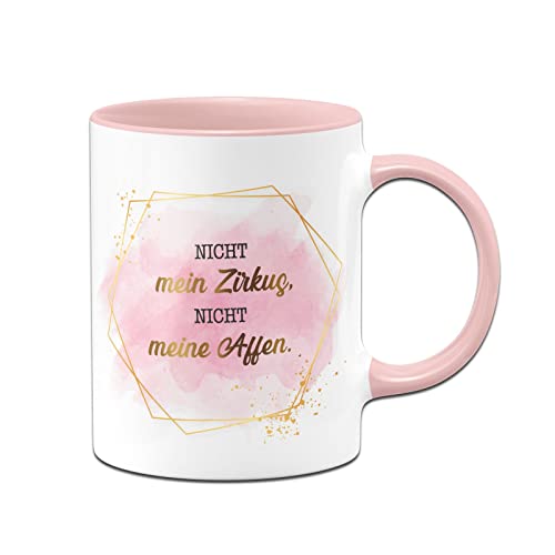 Tassenbrennerei Original Tasse mit Spruch Nicht mein Zirkus nicht meine Affen - Lady Boss Edition im Gold Design - Büro Kaffeetasse lustig Geschenk für Chefin, Arbeitskollegin oder Freundin (Rosa) von Tassenbrennerei