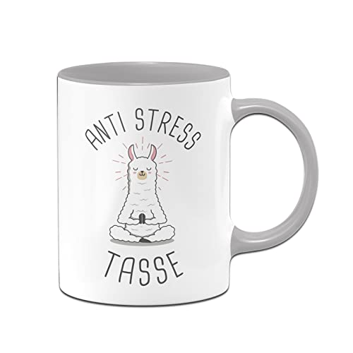 Tassenbrennerei Orignal Lama Tasse mit Spruch Anti Stress Tasse - Kaffeetasse lustig als Geschenk für Kollegen oder Kollegin (Grau) von Tassenbrennerei