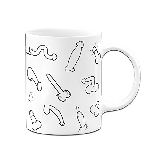 Tassenbrennerei Penis Tasse - Pimmel Kaffeetasse lustig - Bürotasse Spülmaschinefest rundherum Bedruckt (Weiß) von Tassenbrennerei