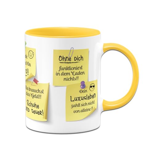 Tassenbrennerei Tasse - Motivation im Büro - Bürtasse, Kaffeetasse lustig mit Spruch - Geschenk für Kollegin, Kollegen - Wichtelgeschenk (Gelb) von Tassenbrennerei