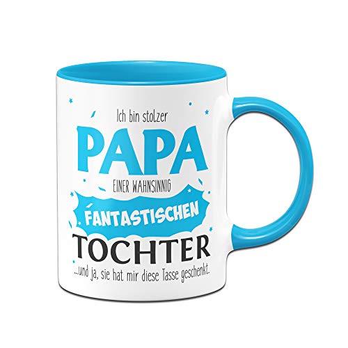 Tassenbrennerei Tasse Papa Tochter - Stolzer Papa - Geschenk für Vater - Bester Papa (Blau) von Tassenbrennerei