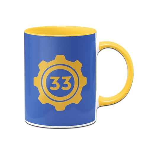 Tassenbrennerei Tasse - Vault 33 - Kaffeetasse mit Spruch - Geschenk für Gamer, Gaming - Bunker (Gelb) von Tassenbrennerei