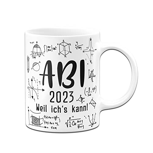 Tassenbrennerei Tasse mit Spruch Abi 2023 weil ichs kann! - Geschenk zum Abitur, Schulabschluss lustig, Keramik von Tassenbrennerei
