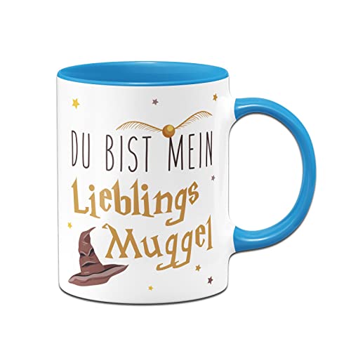 Tassenbrennerei Tasse mit Spruch Du bist mein Lieblings Muggle - Kaffeetasse lustig als Geschenk für Freunde oder Freundin - Fantasy (Blau) von Tassenbrennerei