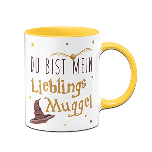 Tassenbrennerei Tasse mit Spruch Du bist mein Lieblings Muggel - Kaffeetasse lustig als Geschenk für Freunde oder Freundin - Fantasy (Gelb) von Tassenbrennerei