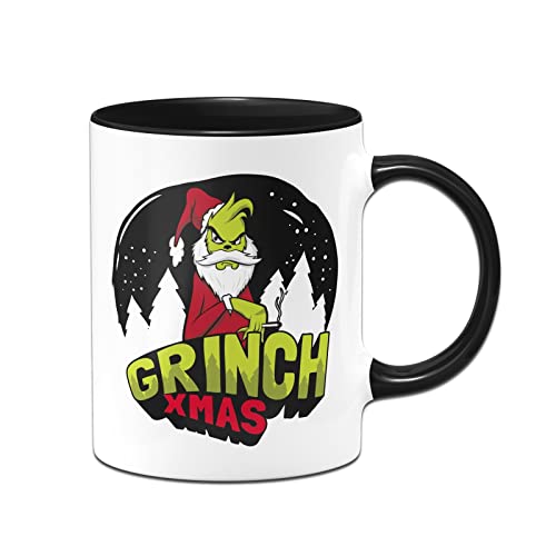 Tassenbrennerei Tasse mit Spruch - Grinch Xmas - Weihnachtstasse lustig - Kaffeetasse als Geschenk (Schwarz) von Tassenbrennerei