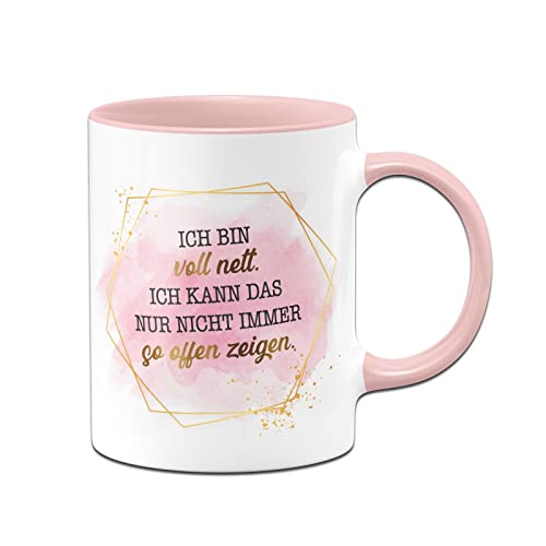 Tassenbrennerei Tasse mit Spruch Ich bin voll nett Ich kann das nur nicht immer so zeigen - Lady Boss EDT im Gold Design - Büro Kaffeetasse lustig für Kollegin, Chefin (Rosa) von Tassenbrennerei