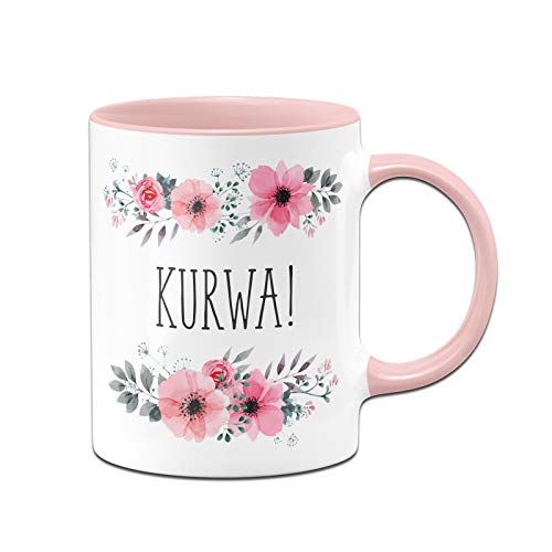 Tassenbrennerei Original - Tasse mit Spruch Kurwa - Kaffeetasse lustig polnisch, Polen - Spülmaschinenfest (Rosa) von Tassenbrennerei