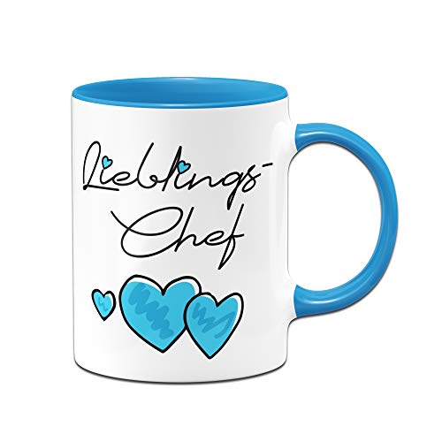 Tassenbrennerei Tasse mit Spruch Lieblings Chef - Geschenk (Blau) von Tassenbrennerei