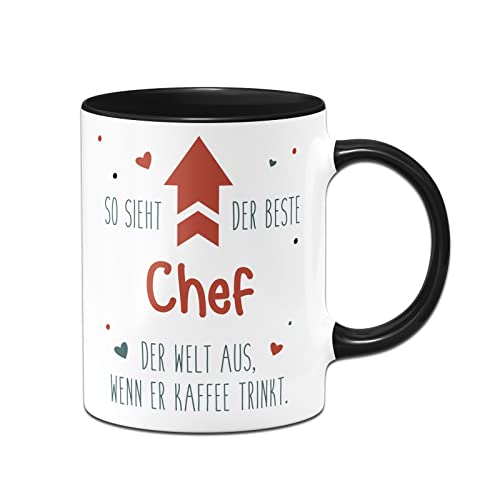Tassenbrennerei Tasse mit Spruch - So sieht der beste Chef der Welt aus, wenn er Kaffee trinkt - Kaffeetasse lustig als Geschenk für Kollegen, Kollegin (Chef) von Tassenbrennerei