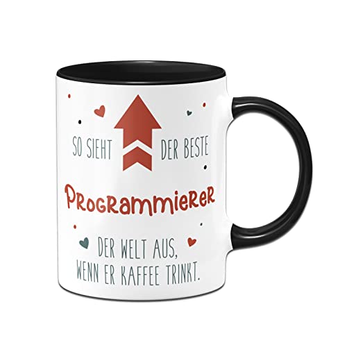 Tassenbrennerei Tasse mit Spruch - So sieht der beste Programmierer der Welt aus, wenn er Kaffee trinkt - Kaffeetasse lustig als Geschenk für Informatiker Kollegen (Programmierer) von Tassenbrennerei