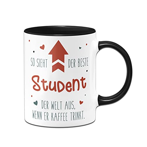 Tassenbrennerei Tasse mit Spruch - So sieht der beste Student der Welt aus, wenn er Kaffee trinkt - Kaffeetasse lustig als Geschenk für Kollegen, Kollegin (Student) von Tassenbrennerei