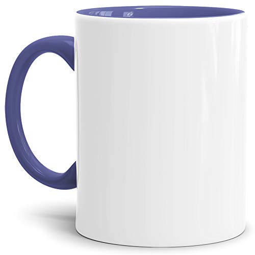 Bastel-Tassen ohne Druck zum Bemalen aus Hochwertiger Keramik Einzeln oder im Set/Mug/Cup/Becher/Pott - Innen & Henkel Cambridge Blau 6er Set von Tassendruck