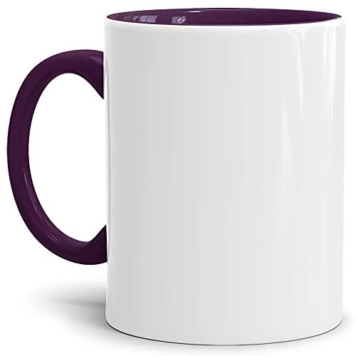 Bastel-Tassen ohne Druck zum Bemalen aus Hochwertiger Keramik Einzeln oder im Set/Mug/Cup/Becher/Pott Innen & Henkel Violett 36er Set von Tassendruck