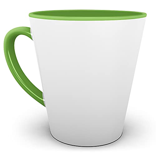 Bastel-Tassen ohne Druck zum Bemalen aus Hochwertiger Keramik Einzeln oder im Set/Mug/Cup/Becher/Pott Konische Tasse Innen & Henkel Grün 12er Set von Tassendruck