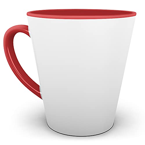 Bastel-Tassen ohne Druck zum Bemalen aus Hochwertiger Keramik Einzeln oder im Set/Mug/Cup/Becher/Pott Konische Tasse Innen & Henkel Rot 12er Set von Tassendruck