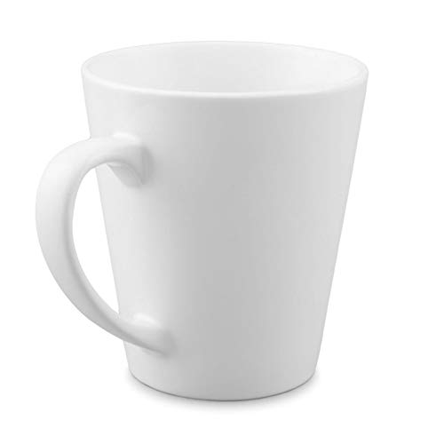 Bastel-Tassen ohne Druck zum Bemalen aus Hochwertiger Keramik Einzeln oder im Set/Mug/Cup/Becher/Pott - Latte Macchiato Konisch 6er Set von Tassendruck