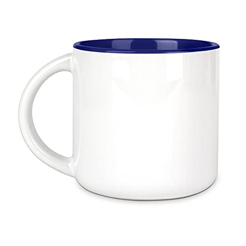 Bastel-Tassen ohne Druck zum Bemalen aus Hochwertiger Keramik Einzeln oder im Set/Mug/Cup/Becher/Pott Pott Innen Dunkelblau 6er Set von Tassendruck