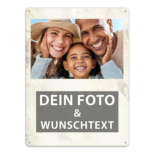 Tassendruck Blech-Schild mit Foto und Text selbst gestalten/Personalisierbar mit eigenem Bild als Metall-Poster / A3 (30x40cm) im Hochformat/Papier 9 von Tassendruck