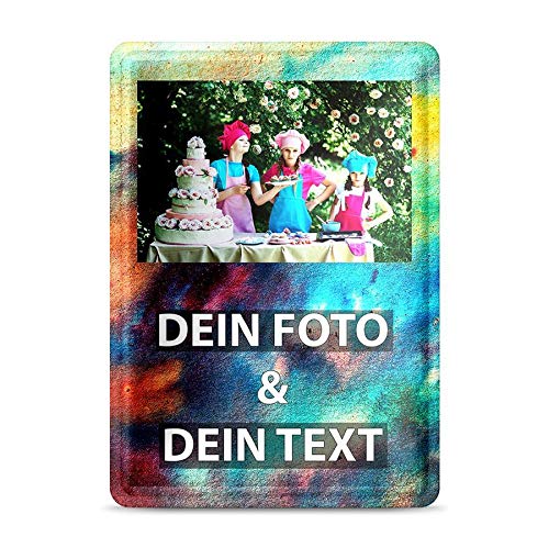 Blech-Schild mit Foto und Text selbst gestalten/Personalisierbar mit eigenem Bild als Metall-Poster / A6 (10x15cm) im Hochformat/Abstrakt 10 von Tassendruck