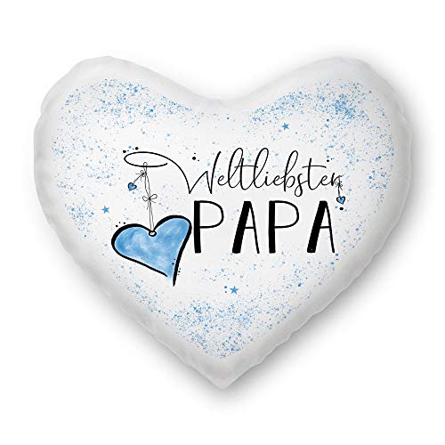 Familie-Kissen mit Spruch für den Weltliebsten Papa Herzkissen - Kissenbezug inklusive Kissen/Verwandte/Geschenk-Idee/Liebling/Kinder/Herz-Kissen / 100% Polyester von Tassendruck