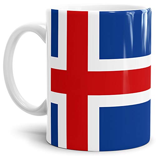 Tassendruck Flaggen-Tasse/Souvenir/Urlaub/Länder-Fahne/Kaffetasse/Mug/Cup - (Island, Normal) von Tassendruck