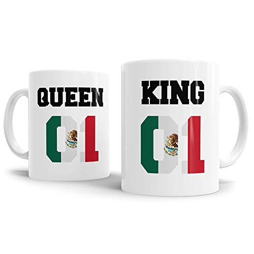 Flaggen-Tasse King & Queen - Mexiko - Pokal/Mug/Cup/Becher/WM/Pärchen/Paare/Freunde/Beste Qualität - 25 Jahre Erfahrung von Tassendruck