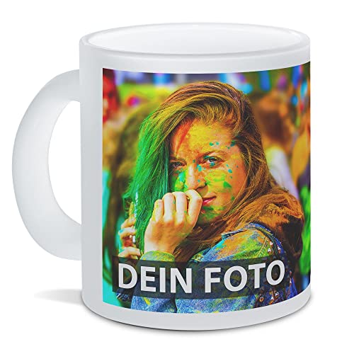 Glas-Tasse selbst gestalten - mit Foto & Text personalisieren - Geschenk für Familie, Freunde, Geburtstag, Weihnachten - Hochwertiges Glas matt/satiniert, 300 ml I Personalisiert von Tassendruck