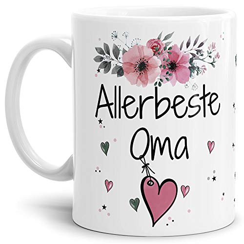 Tasse mit Spruch - Allerbeste Oma - Schöne Geschenkidee/zum Geburtstag für beste Freunde und Familie/Danke Tasse - Weiß von Tassendruck