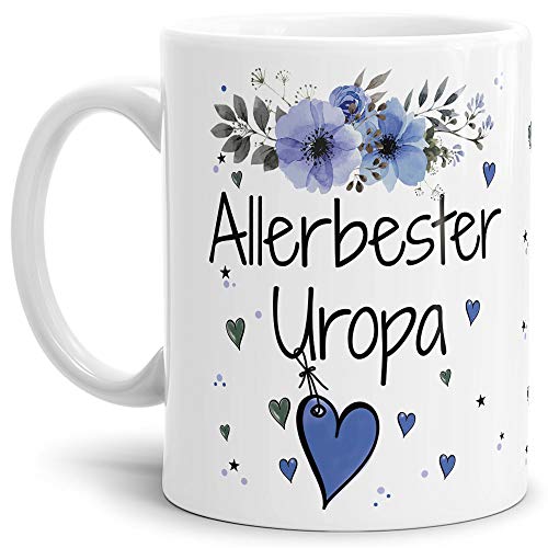 Tasse mit Spruch - Allerbester Uropa - Schöne Geschenkidee/zum Geburtstag für beste Freunde und Familie/Danke Tasse - Weiß von Tassendruck