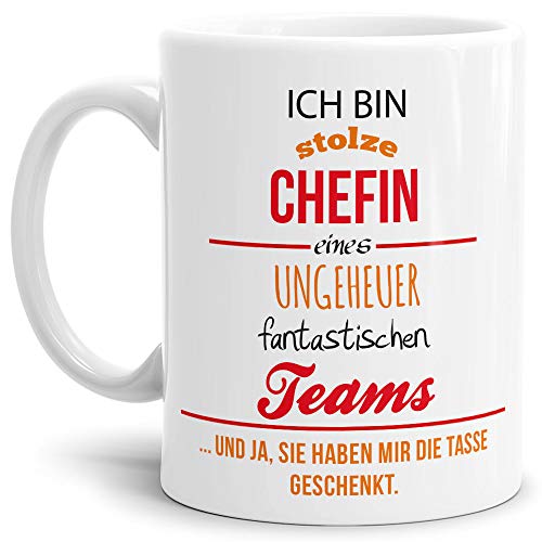 Tasse mit Spruch Chefin - Kaffeetasse/Mug/Cup - Qualität Made in Germany von Tassendruck